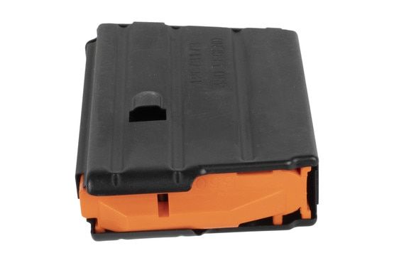 The CMMG 350 Legend Magazine features a bright orange anti tilt follower